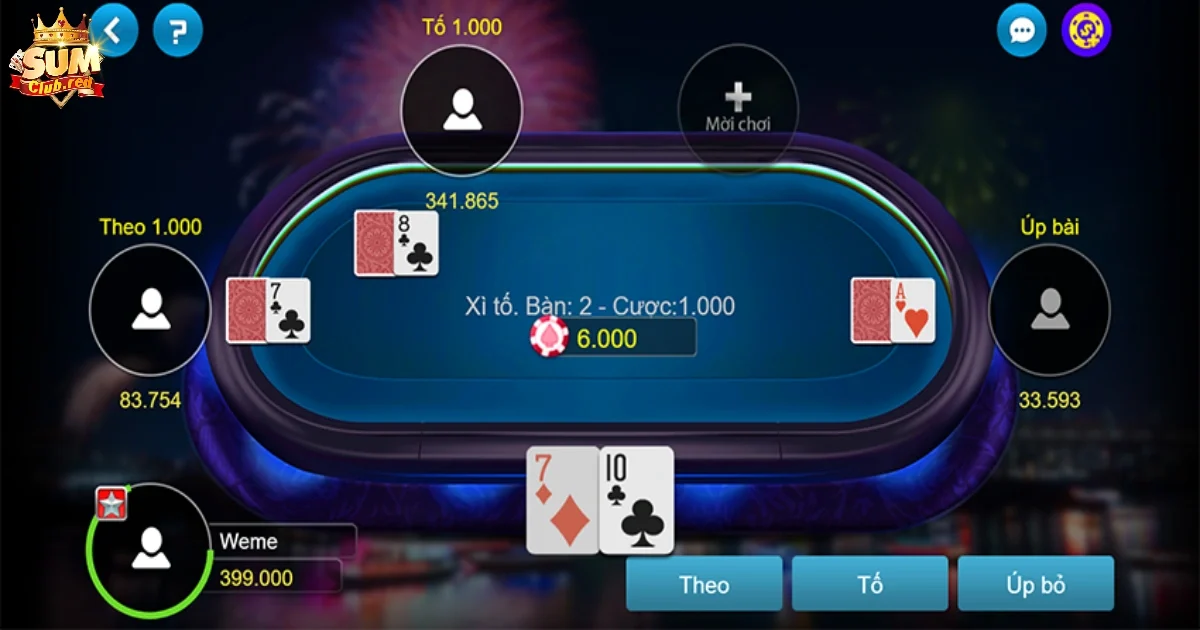 Khám phá cách chơi Xì Tố SUMCLUB cơ bản nhất cho người mới